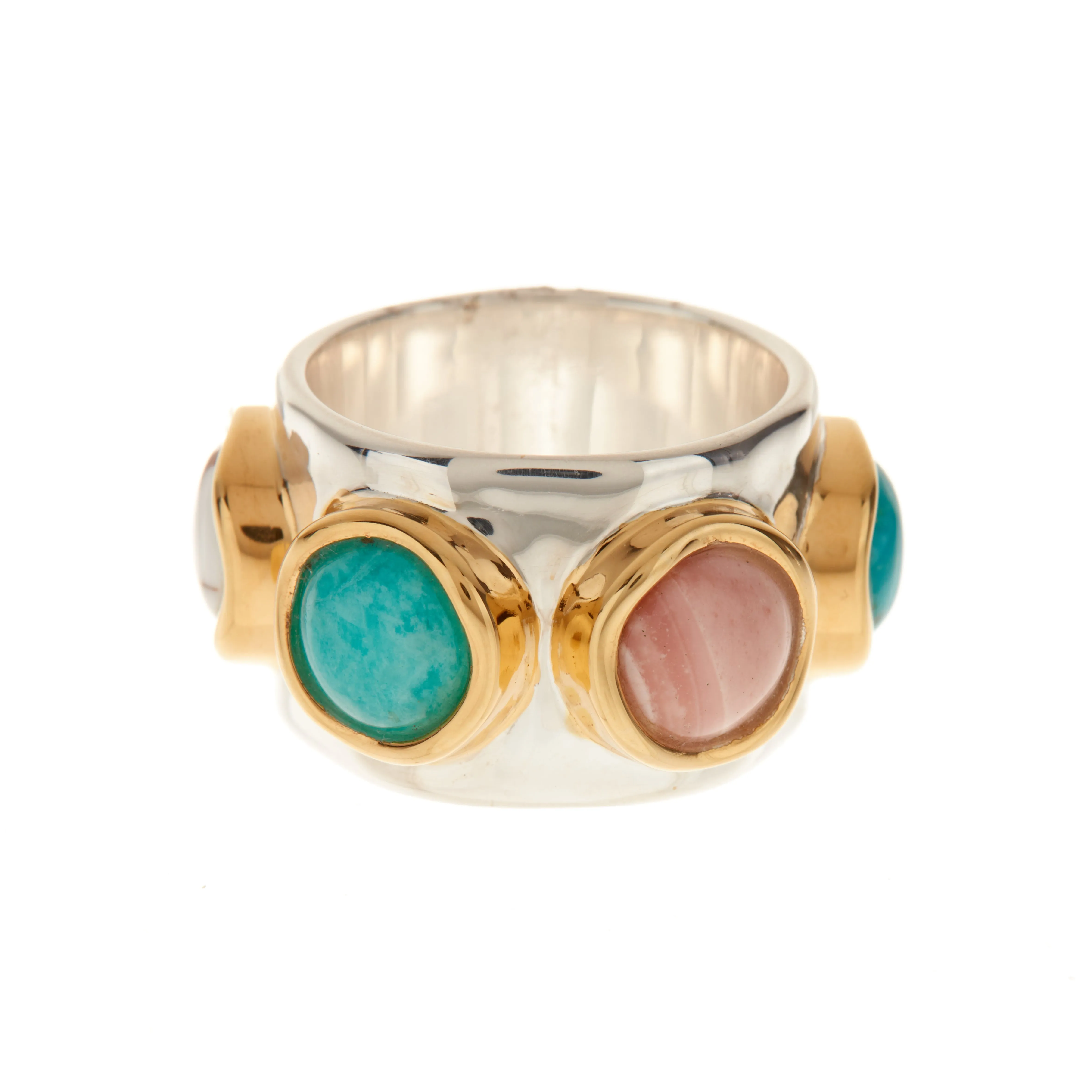 Two Tone Wavy Bezel Stone Ring sold by Anna Beck