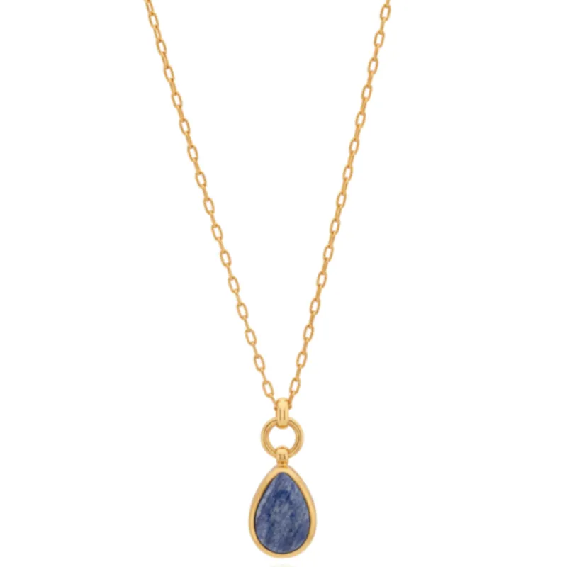 Dumortierite Drop Pendant Necklace, 16-18" sold by Anna Beck