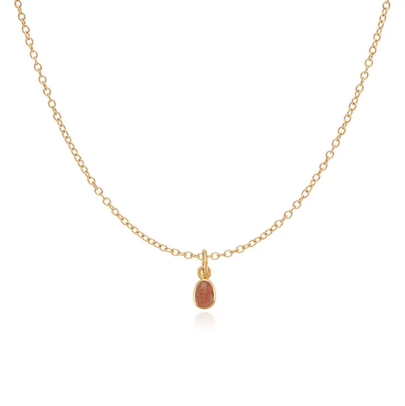 Mini Asymmetrical Sunstone Charm Necklace sold by Anna Beck