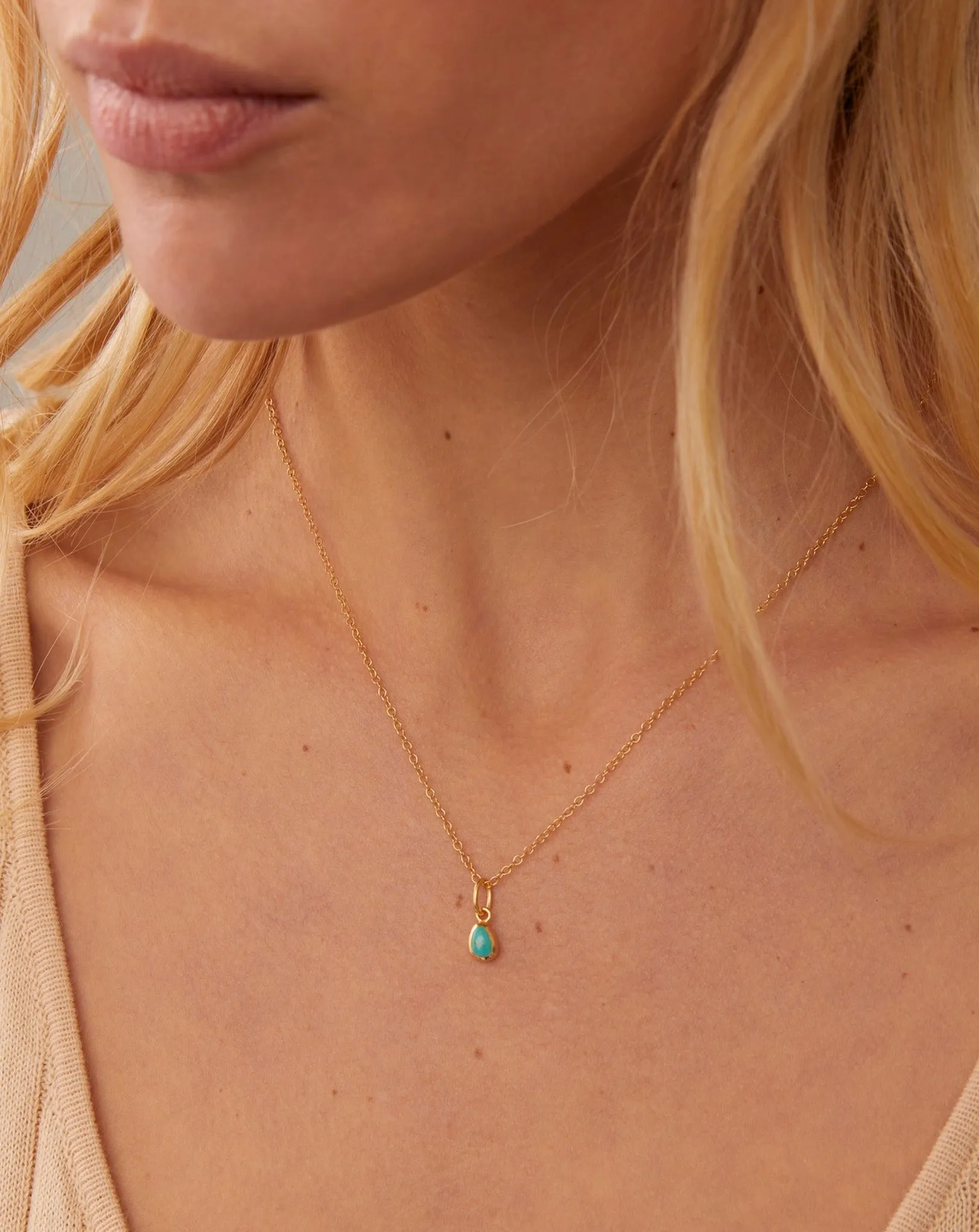 Mini Asymmetrical Turquoise Charm Necklace sold by Anna Beck product image thumbnail 2