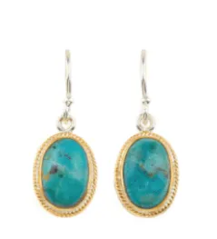 Turquoise Oval Drop Earrings sold by Anna Beck