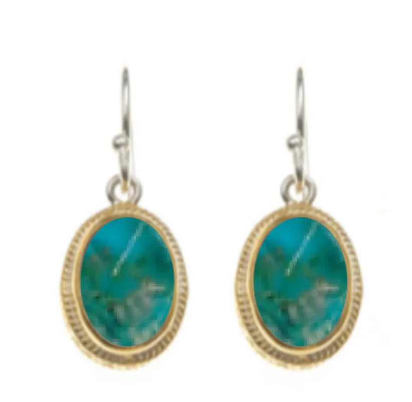 Chrysocolla Oval Drop Earrings sold by Anna Beck