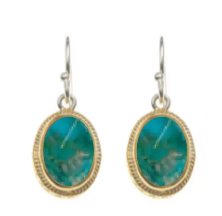 Chrysocolla Oval Drop Earrings sold by Anna Beck