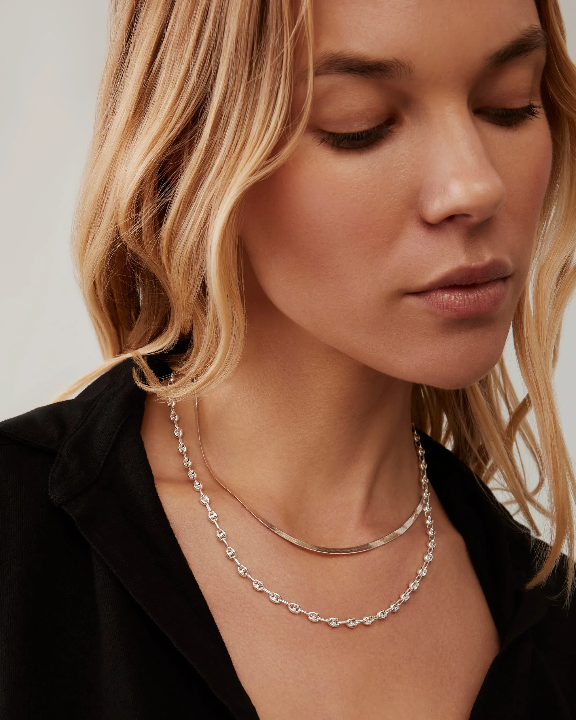 Small Oval Chain Necklace - Silver sold by Anna Beck product image thumbnail 3