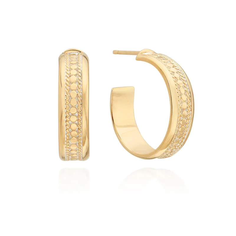 Classic Wide Hoop Earrings - Gold sold by Anna Beck