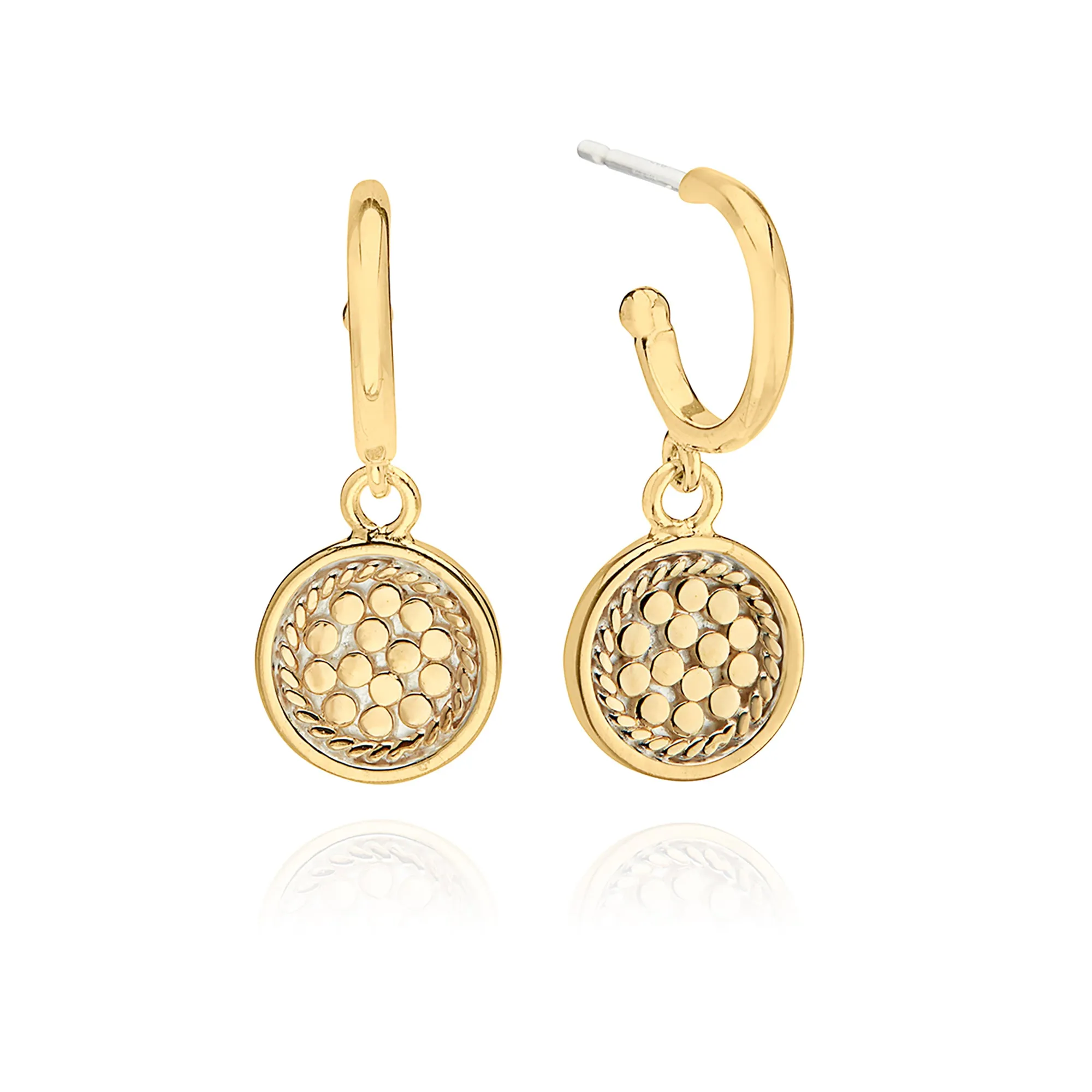 Classic Drop Disc Earrings - Gold sold by Anna Beck
