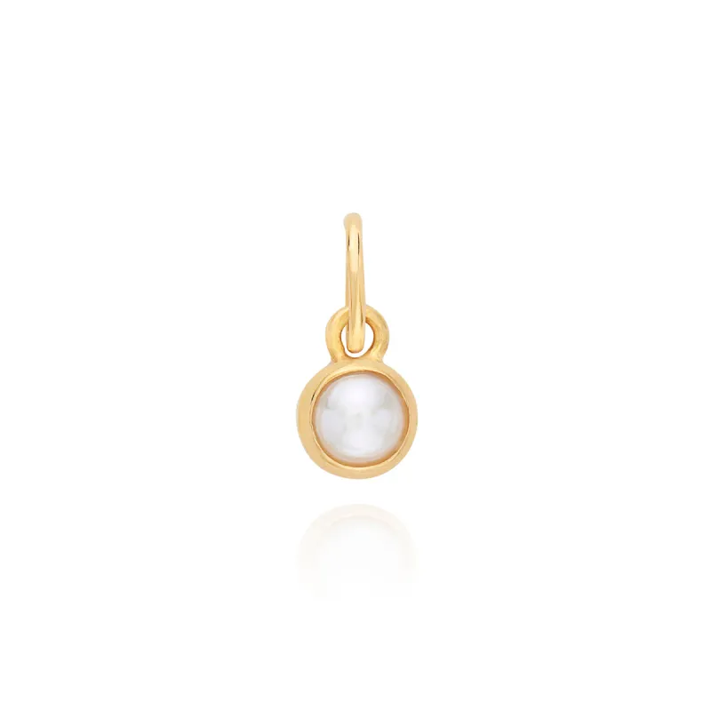 Engravable Pearl Circle Charm sold by Anna Beck