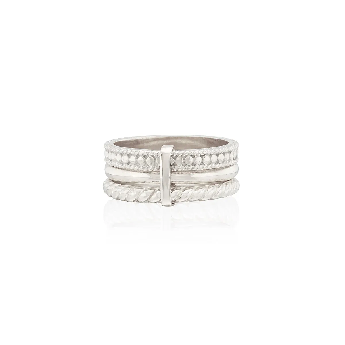 Classic Triple Linked Stacking Ring - Silver sold by Anna Beck product image thumbnail 3