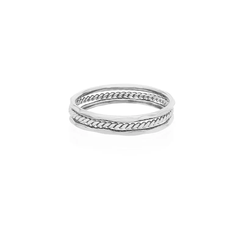 Dainty Stacking Ring Set - Silver sold by Anna Beck