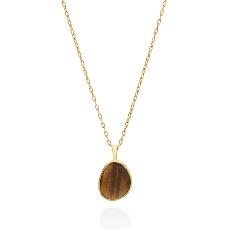 Medium Asymmetrical Tiger's Eye Pendant Necklace sold by Anna Beck