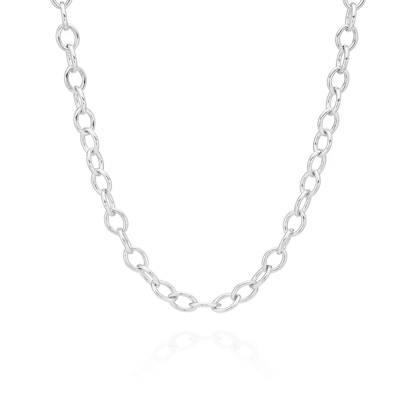 Large Oval Chain Necklace - Silver sold by Anna Beck
