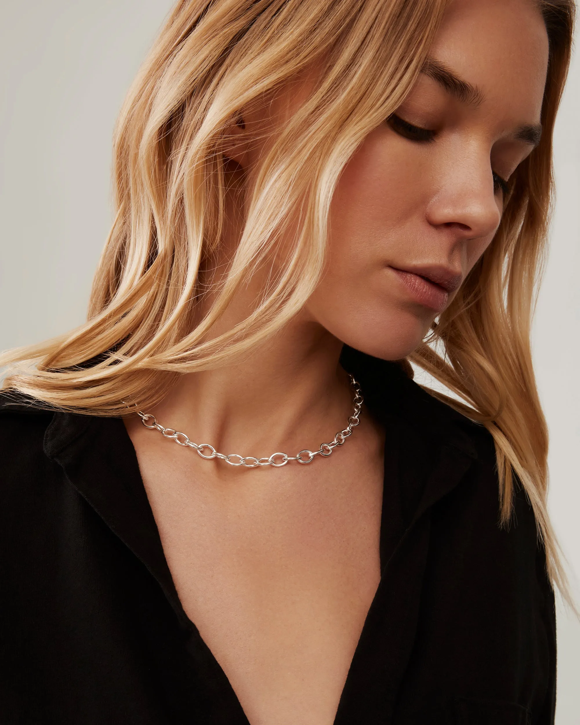 Large Oval Chain Necklace - Silver sold by Anna Beck product image thumbnail 2