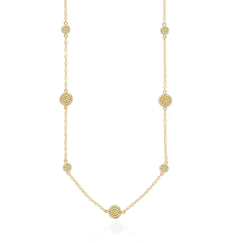 Classic Multi-Disc Station Necklace - Gold sold by Anna Beck