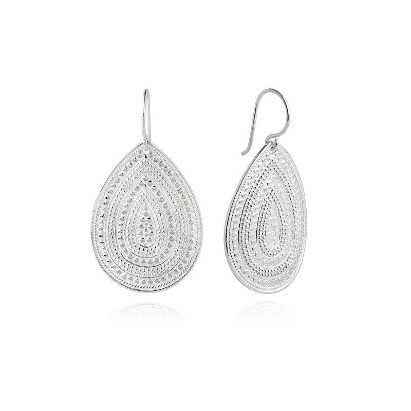 Classic Large Teardrop Earrings - Silver sold by Anna Beck