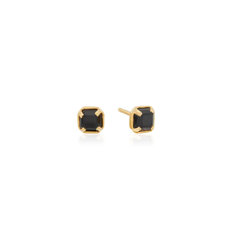 Small Black Onyx Prong Stud Earrings sold by Anna Beck