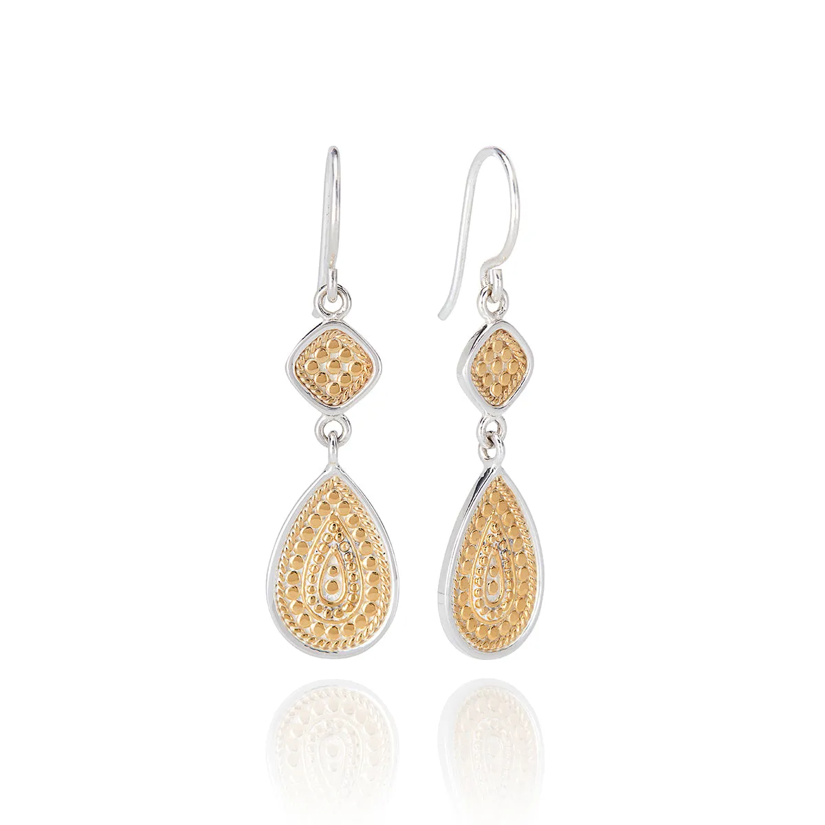 Signature Beaded Double Drop Earrings - Gold sold by Anna Beck