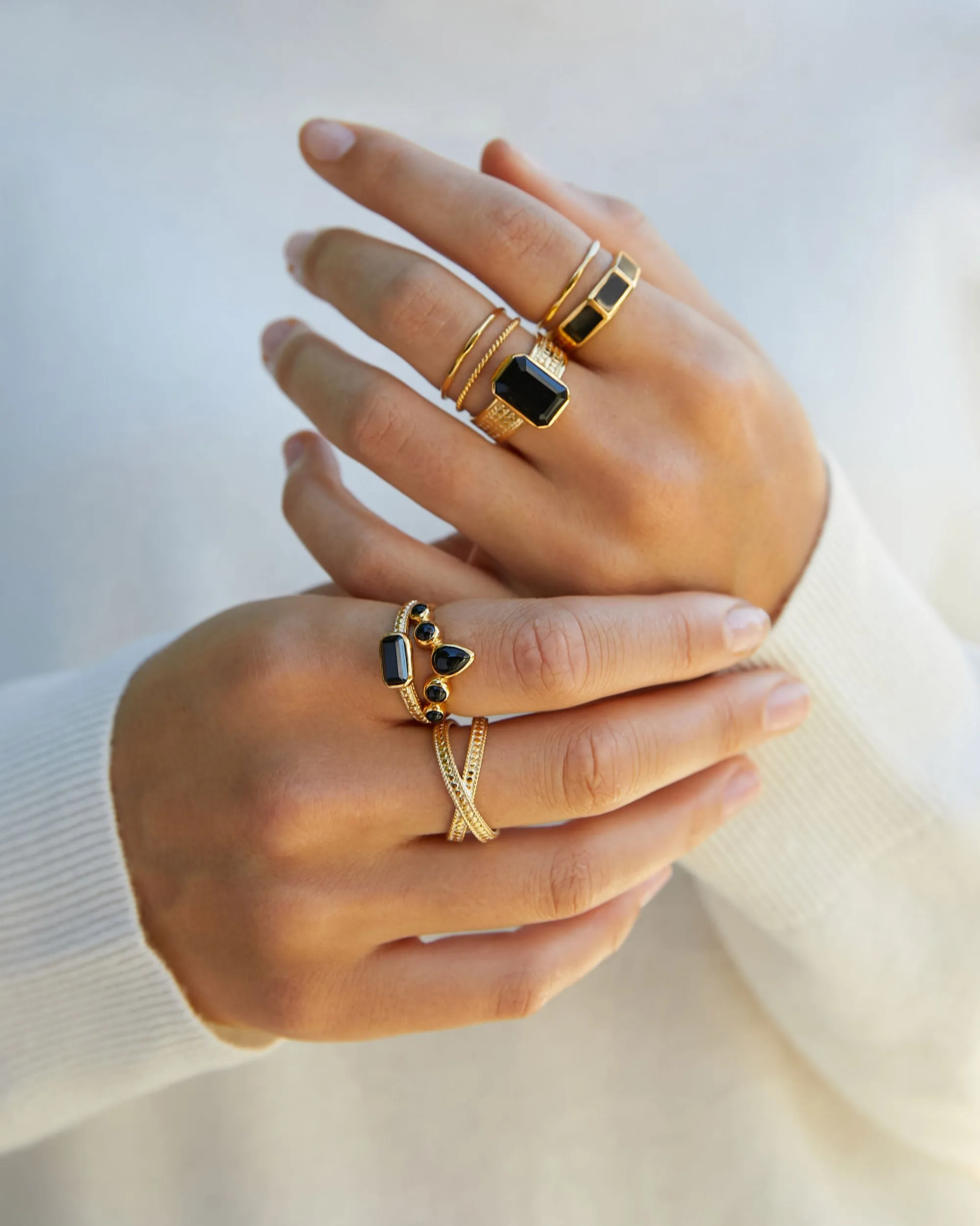 Large Black Onyx Rectangle Ring - Gold sold by Anna Beck product image thumbnail 3