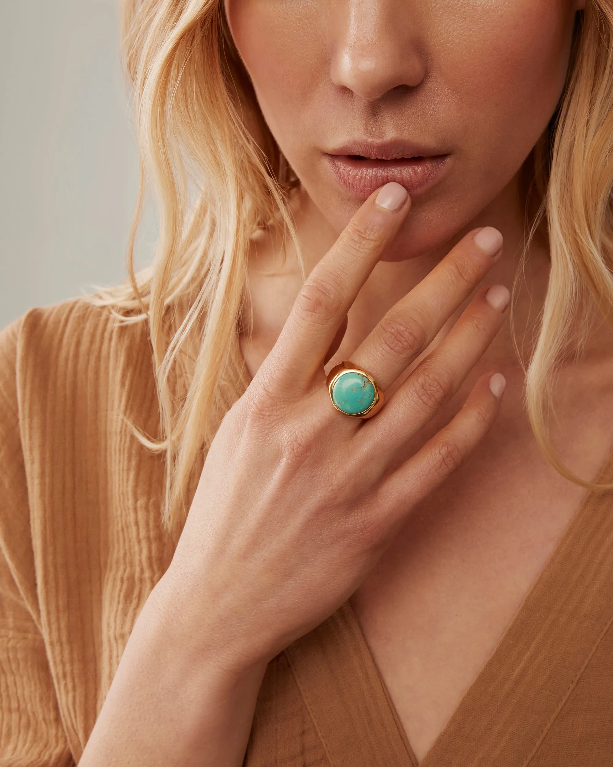 Large Turquoise Signet Ring sold by Anna Beck product image thumbnail 2
