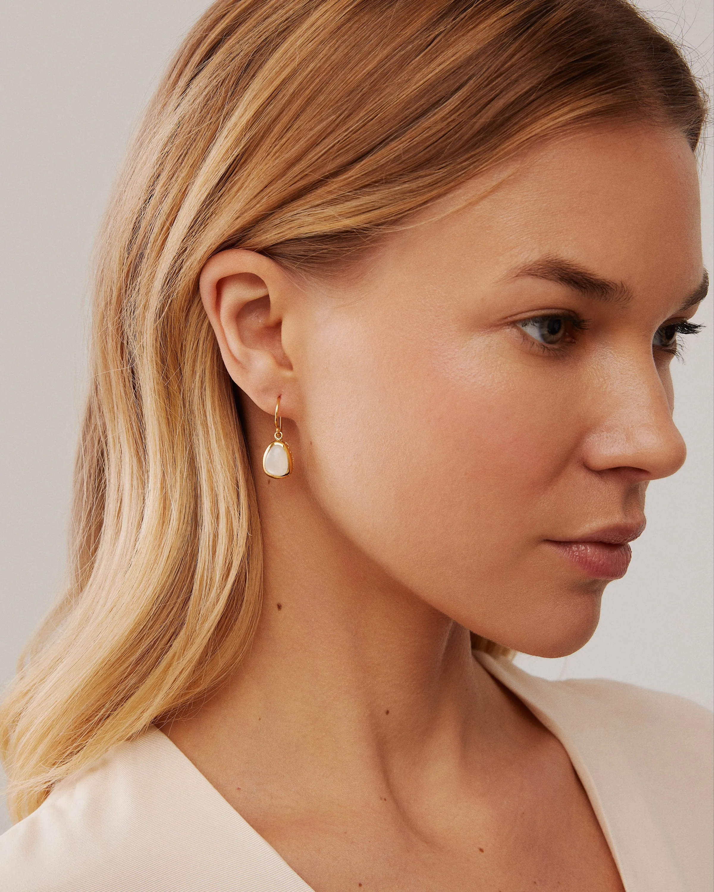 Moonstone Asymmetrical Drop Earrings sold by Anna Beck product image thumbnail 2