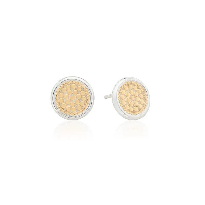 Classic Medium Circle Studs - Gold & Silver sold by Anna Beck