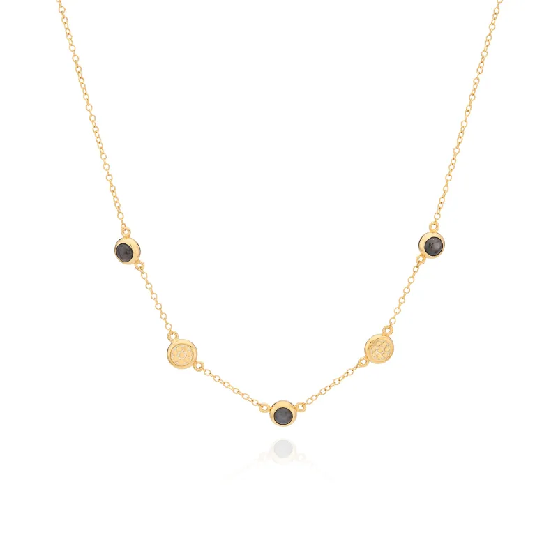 Grey Sapphire Multi-Stone Collar Necklace, 16-18" sold by Anna Beck