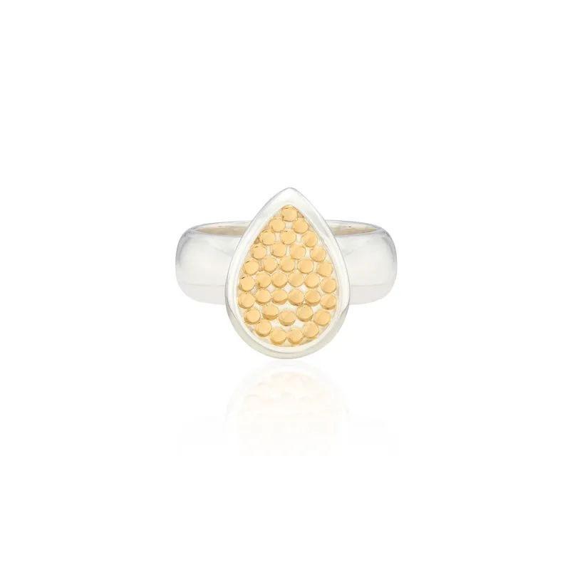 Classic Smooth Rim Drop Ring - Gold & Silver sold by Anna Beck