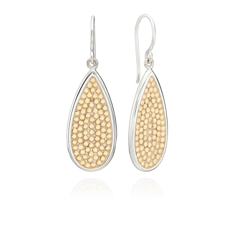 Classic Smooth Rim Elongated Drop Earrings - Gold & Silver sold by Anna Beck