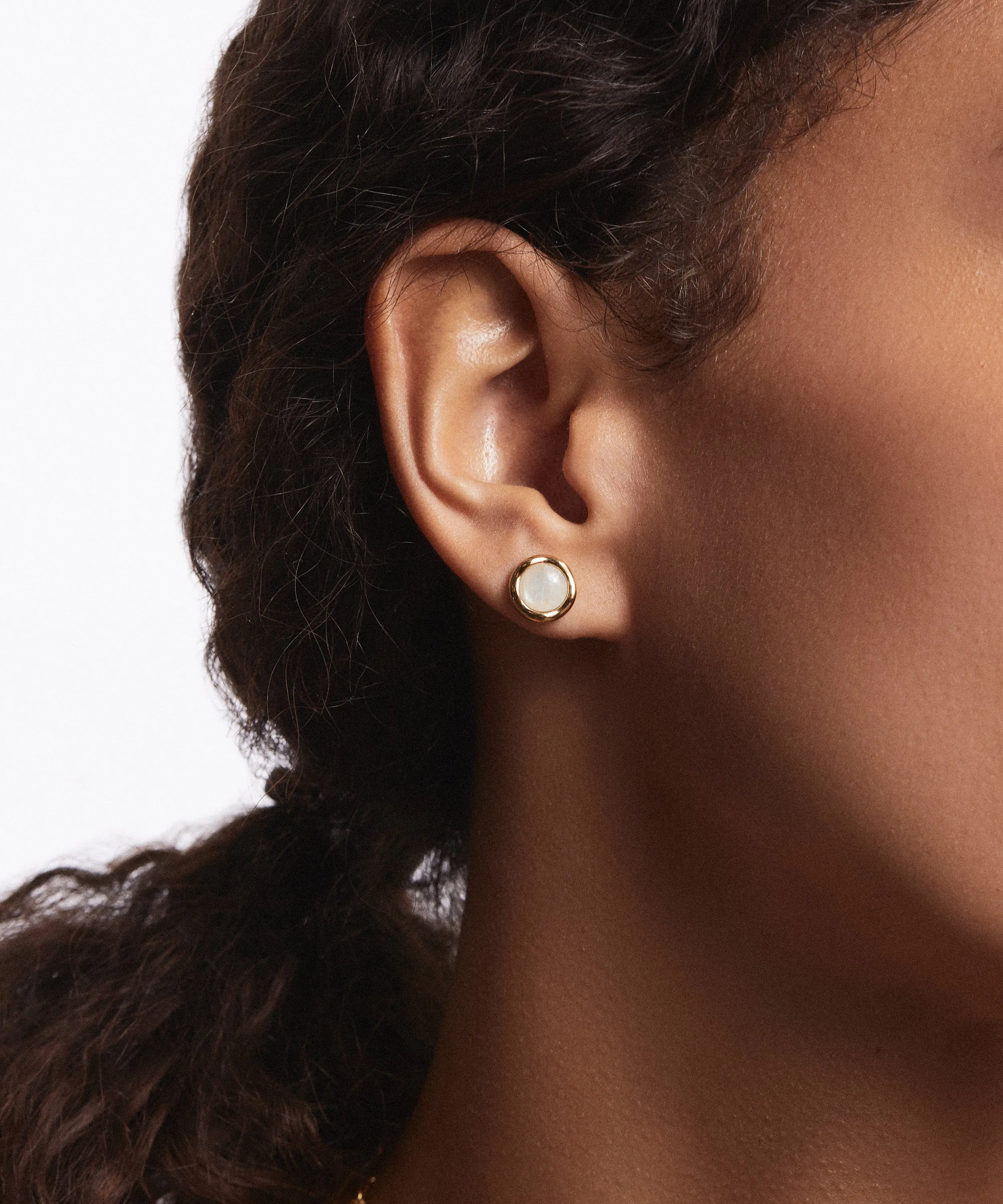 Rainbow Moonstone Stud Earrings sold by Anna Beck product image thumbnail 2