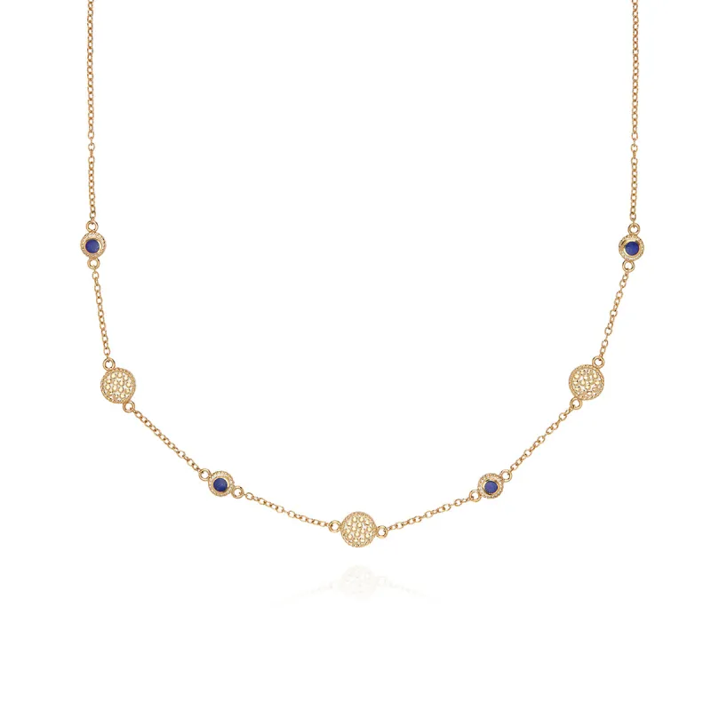 Lapis Station Collar Necklace sold by Anna Beck