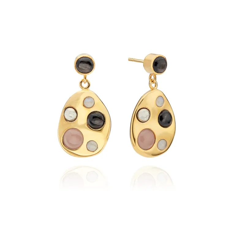 Wavy Multi-Stone Drop Earrings sold by Anna Beck