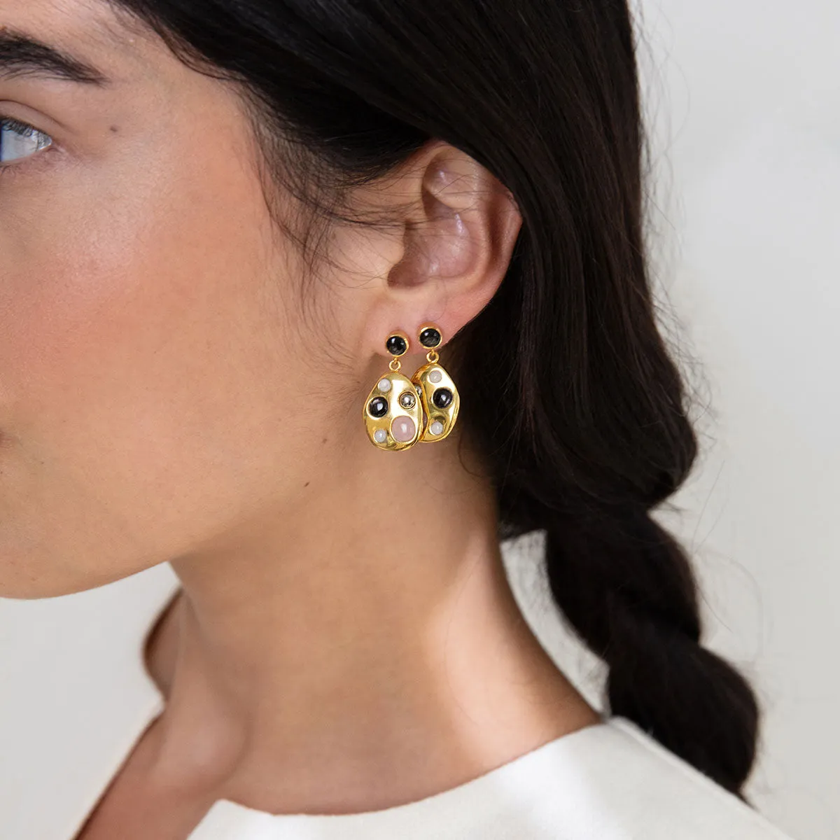 Wavy Multi-Stone Drop Earrings sold by Anna Beck product image thumbnail 2