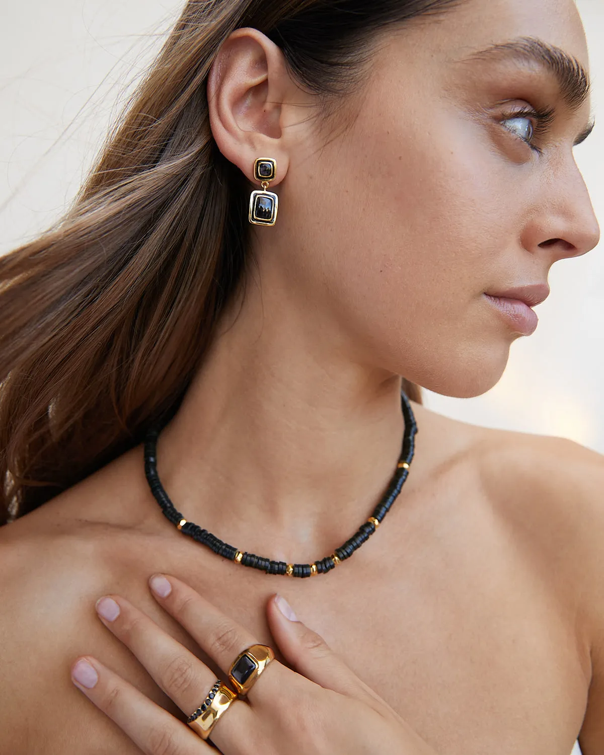 Hypersthene Double Drop Square Earrings sold by Anna Beck product image thumbnail 2