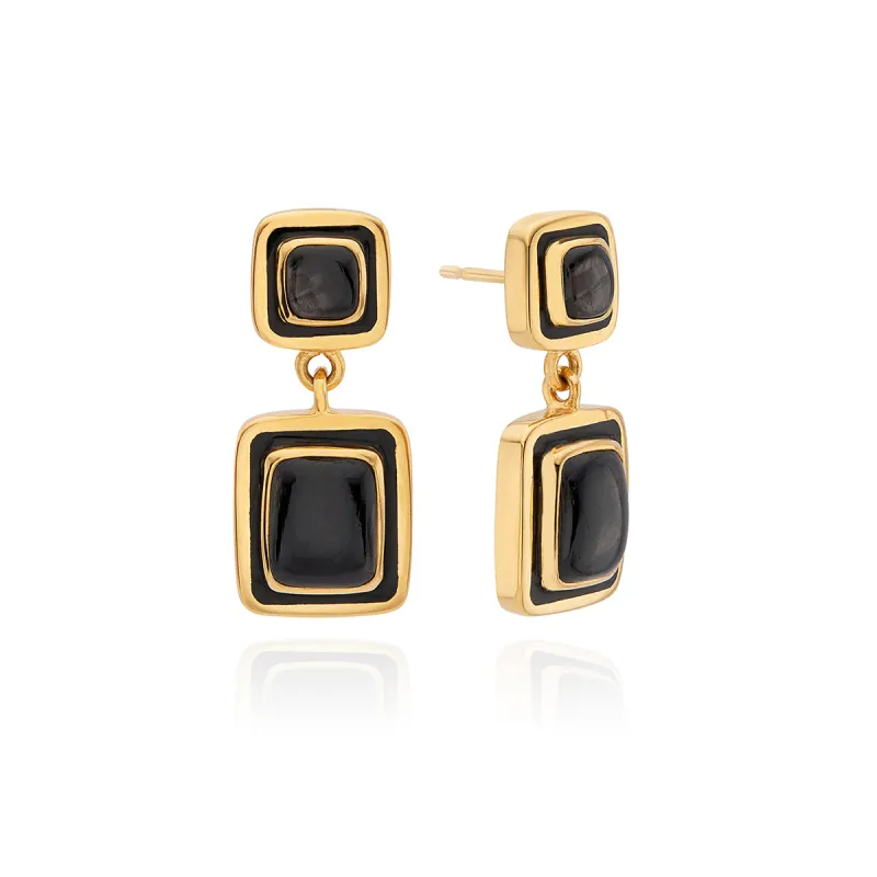 Hypersthene Double Drop Square Earrings sold by Anna Beck