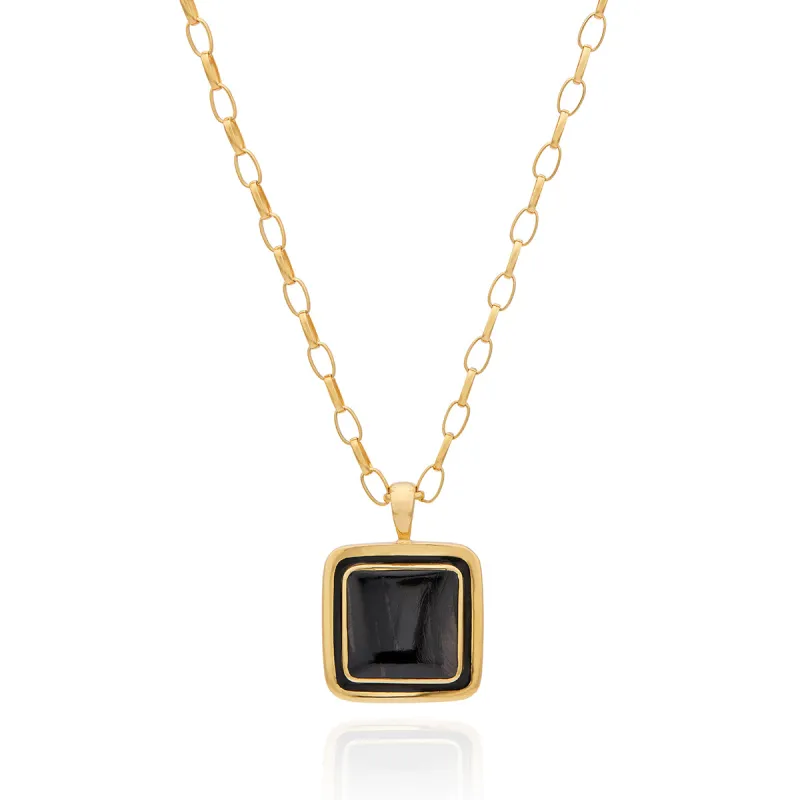 Hypersthene Square Pendant Necklace sold by Anna Beck