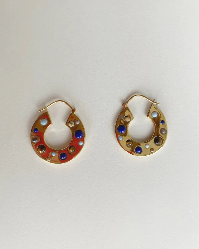 Medium Multi-Stone Hoop Earrings sold by Anna Beck