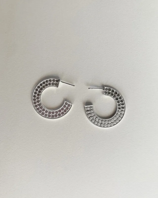 Medium Flat Hoop Earrings - Silver sold by Anna Beck