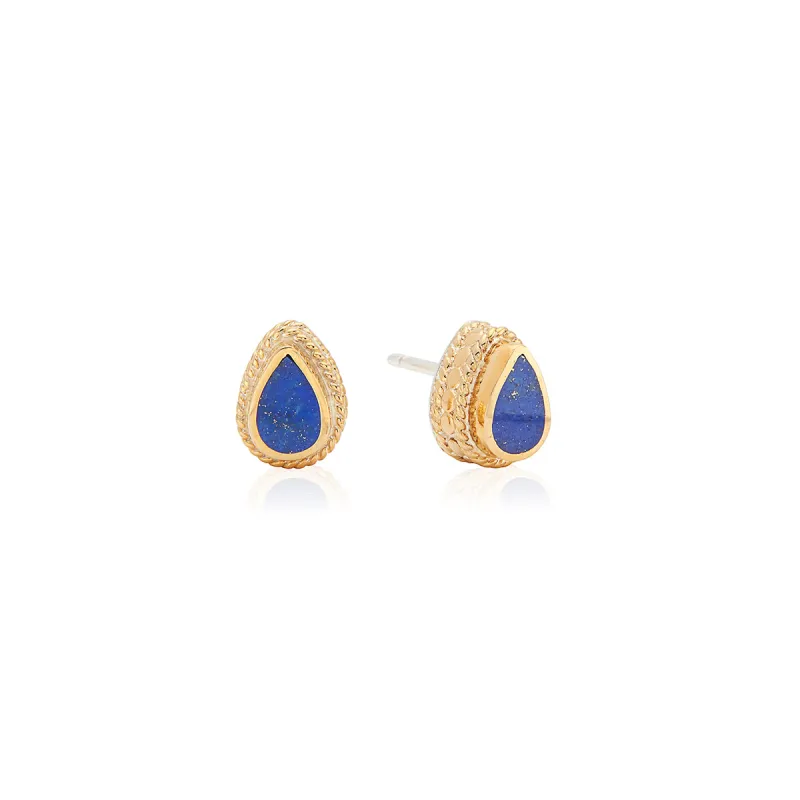 Lapis Teardrop Stud Earrings sold by Anna Beck