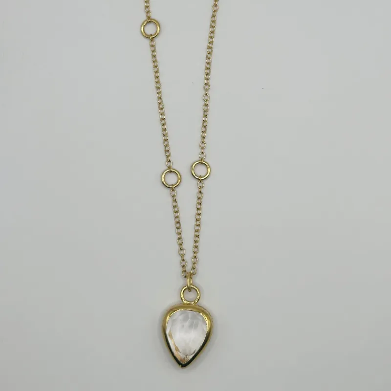 Clear Quartz Drop Pendant Necklace sold by Anna Beck