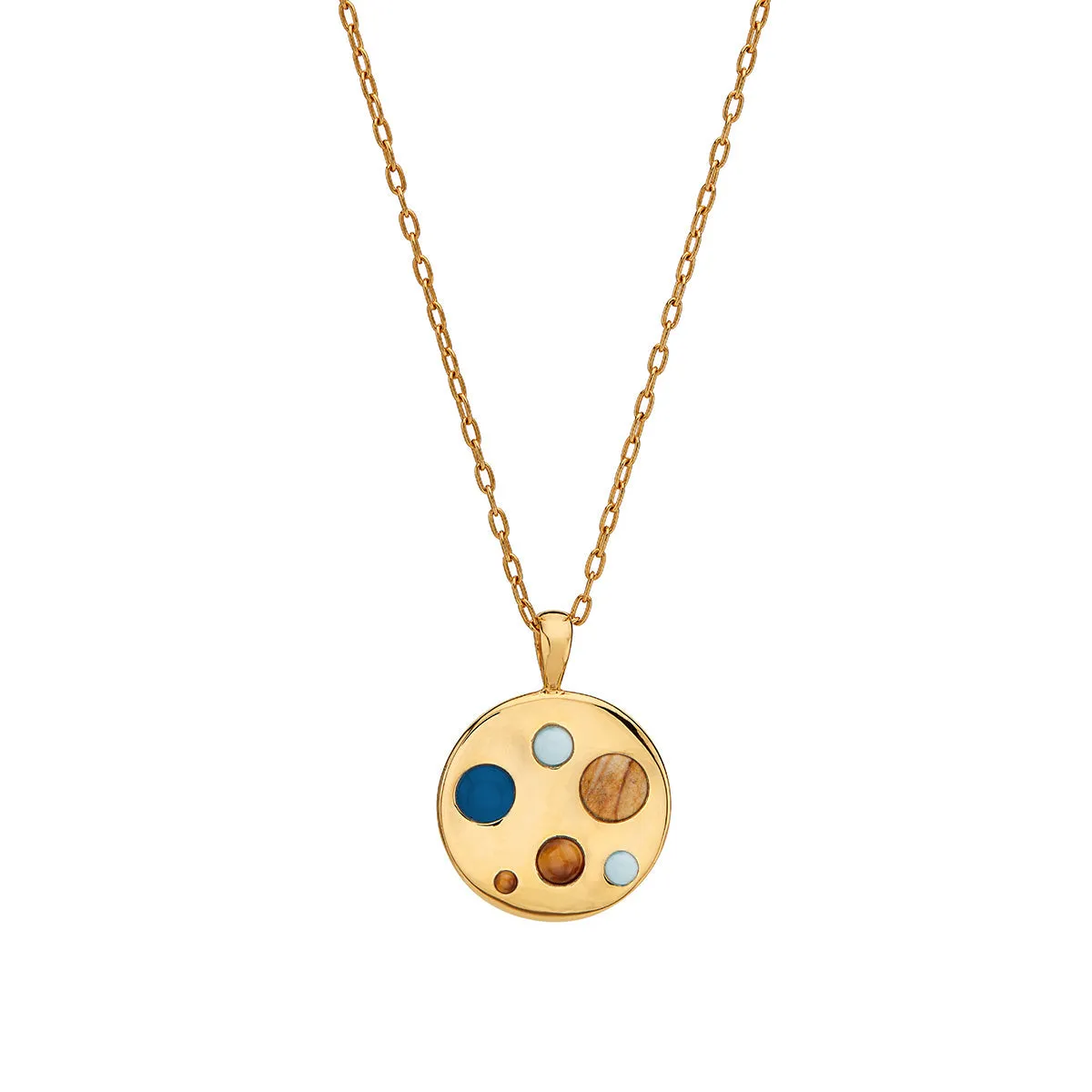 Wavy Multi-stone Circle Pendant Necklace sold by Anna Beck