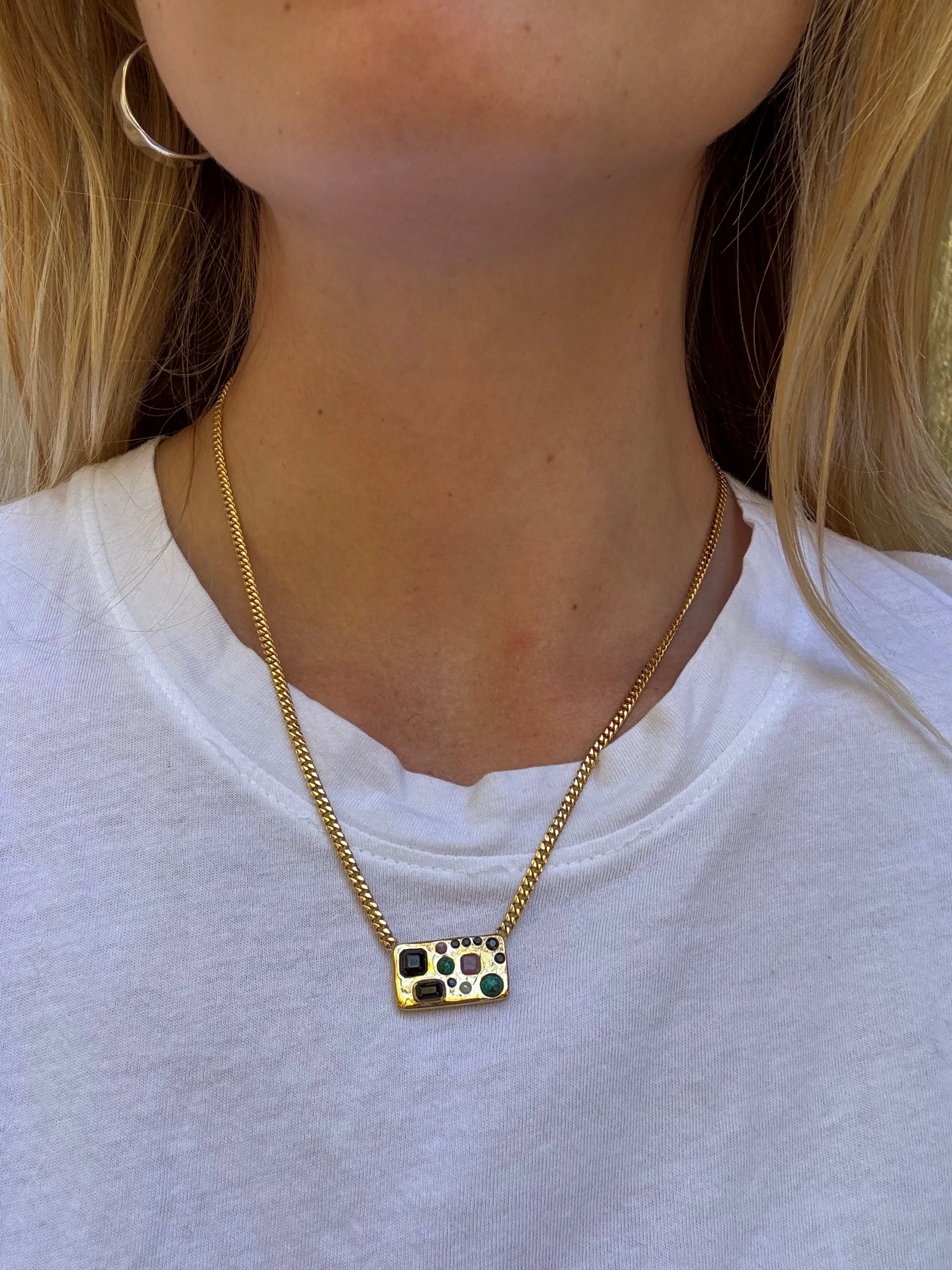 Wavy Rectangle Multi-Stone Necklace sold by Anna Beck product image thumbnail 2