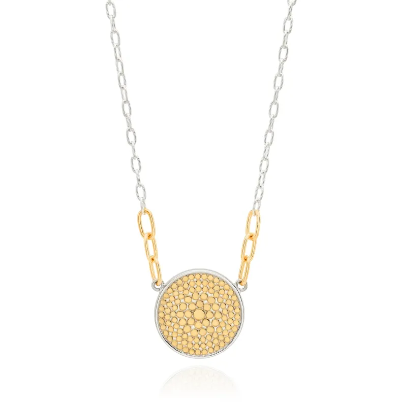 Two-Tone Circle Dotted Necklace sold by Anna Beck