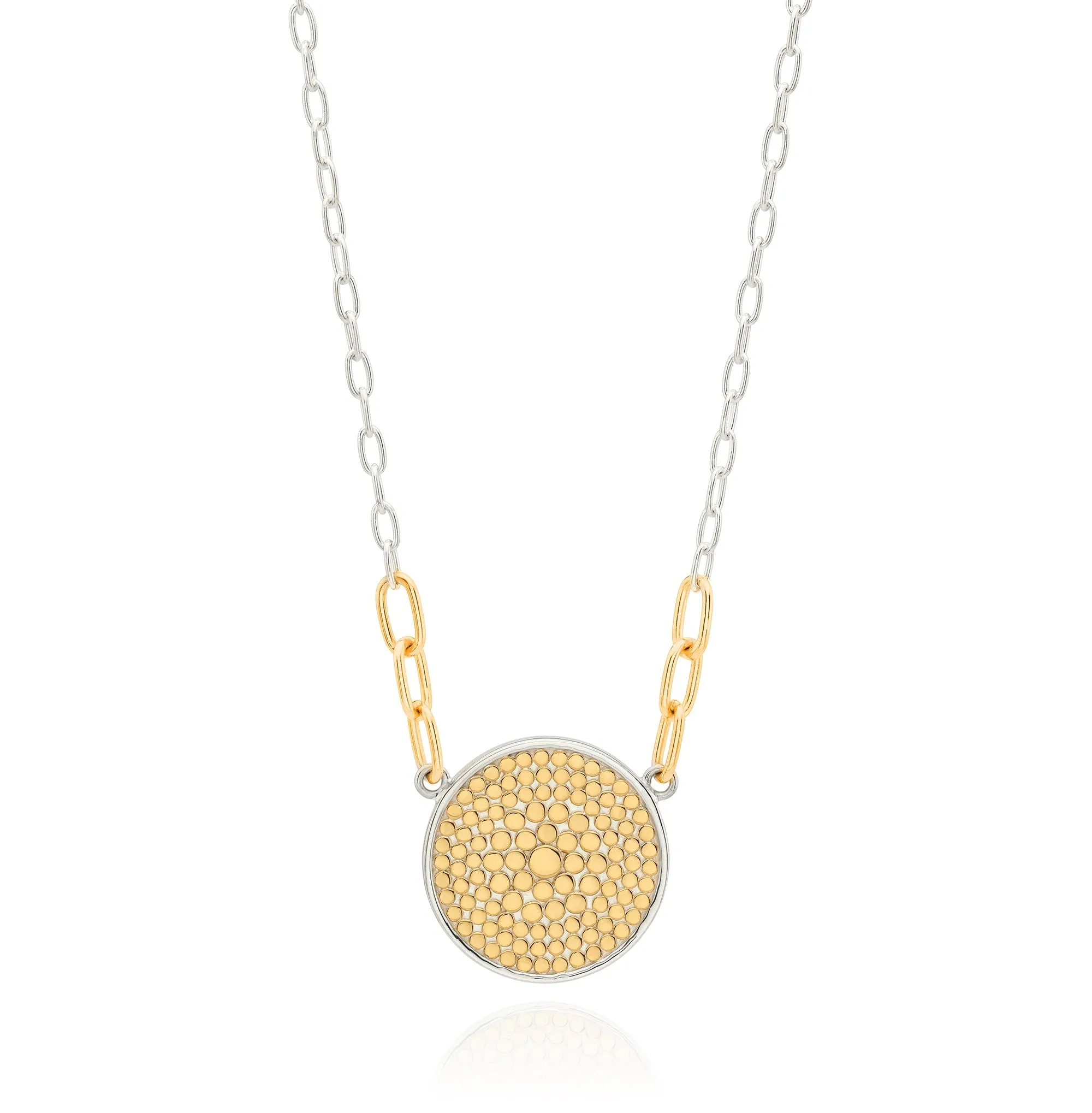 Two-Tone Circle Dotted Necklace sold by Anna Beck