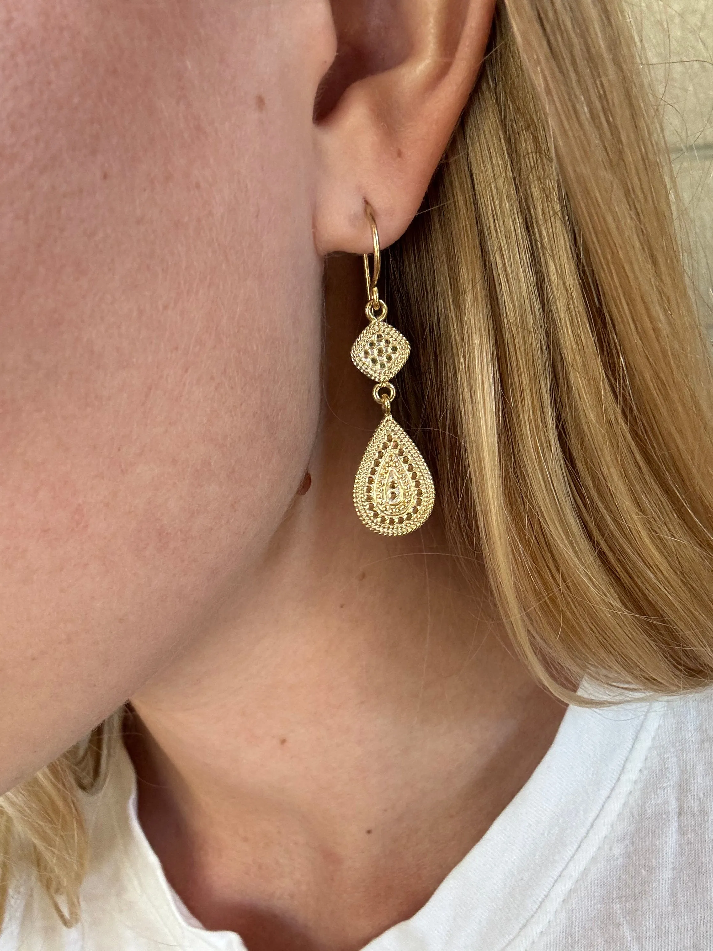 Double Drop Diamond Shape Earrings sold by Anna Beck