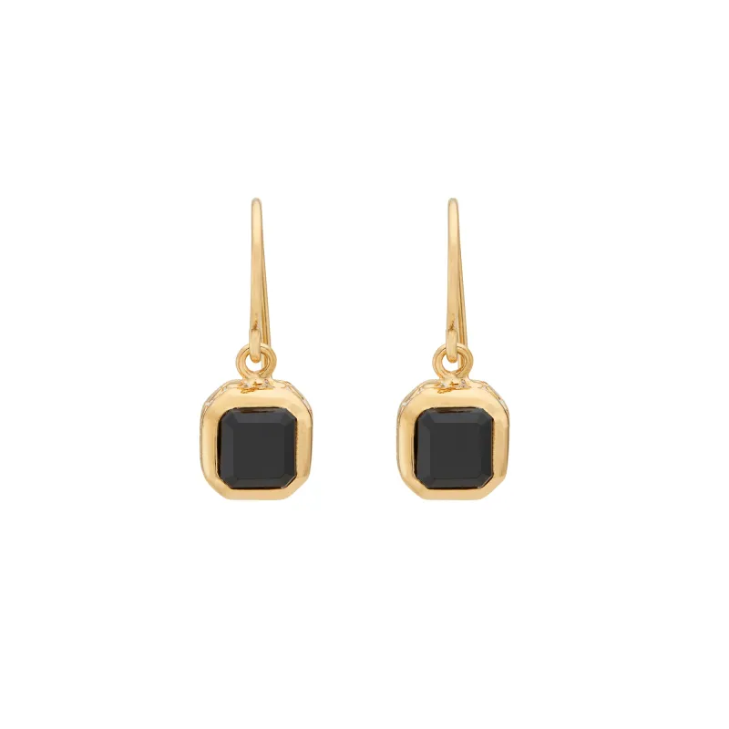 Black Onyx Square Drop Earrings sold by Anna Beck