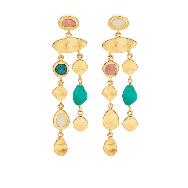 Wavy Abstract Stone Drop Earrings sold by Anna Beck