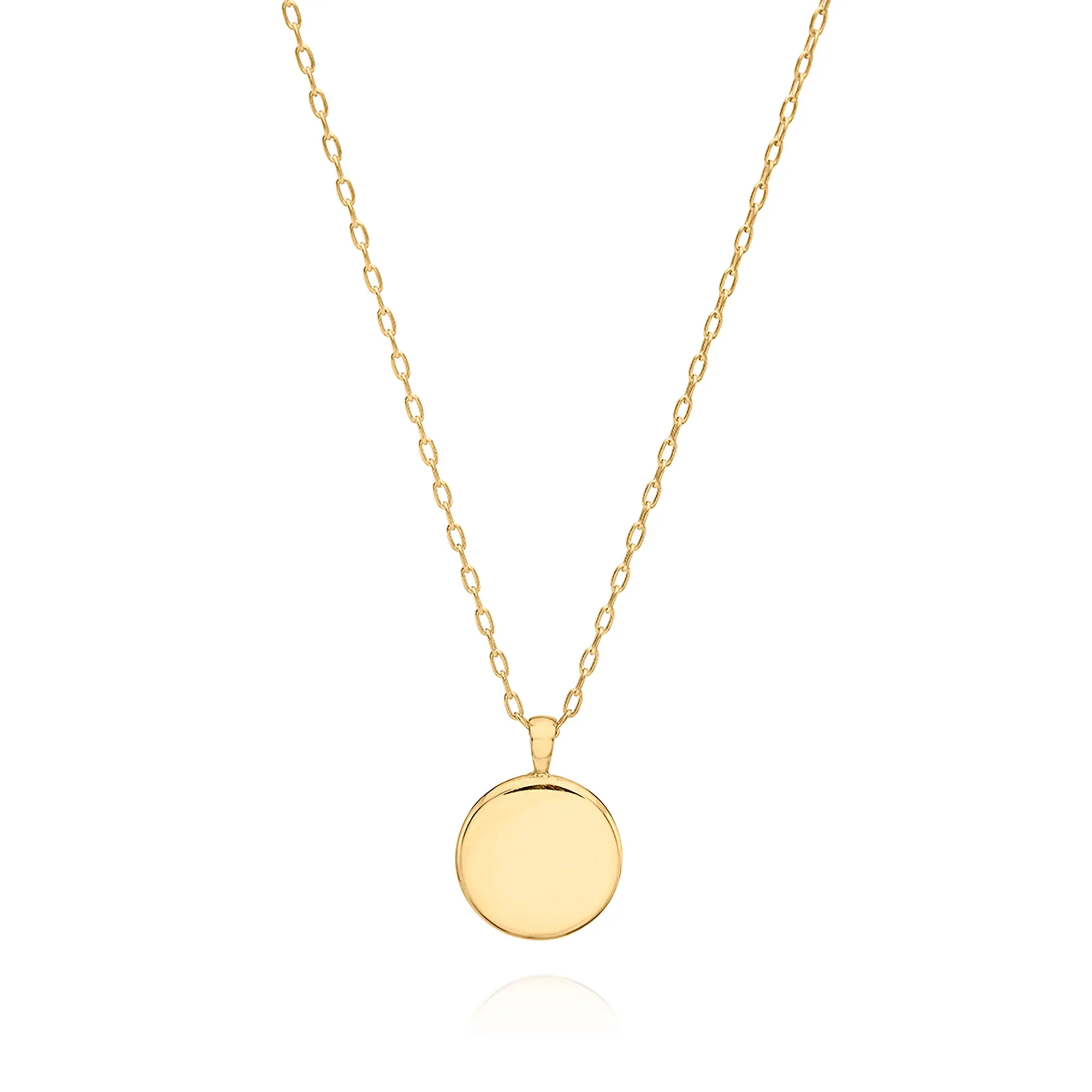 Classic Smooth Rim Medium Pendant Necklace, 16"-18" - Gold sold by Anna Beck product image thumbnail 3