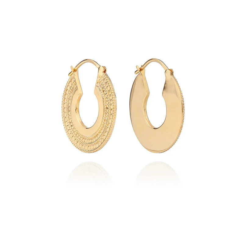 Medium Smooth and Dotted Hoop Earrings sold by Anna Beck