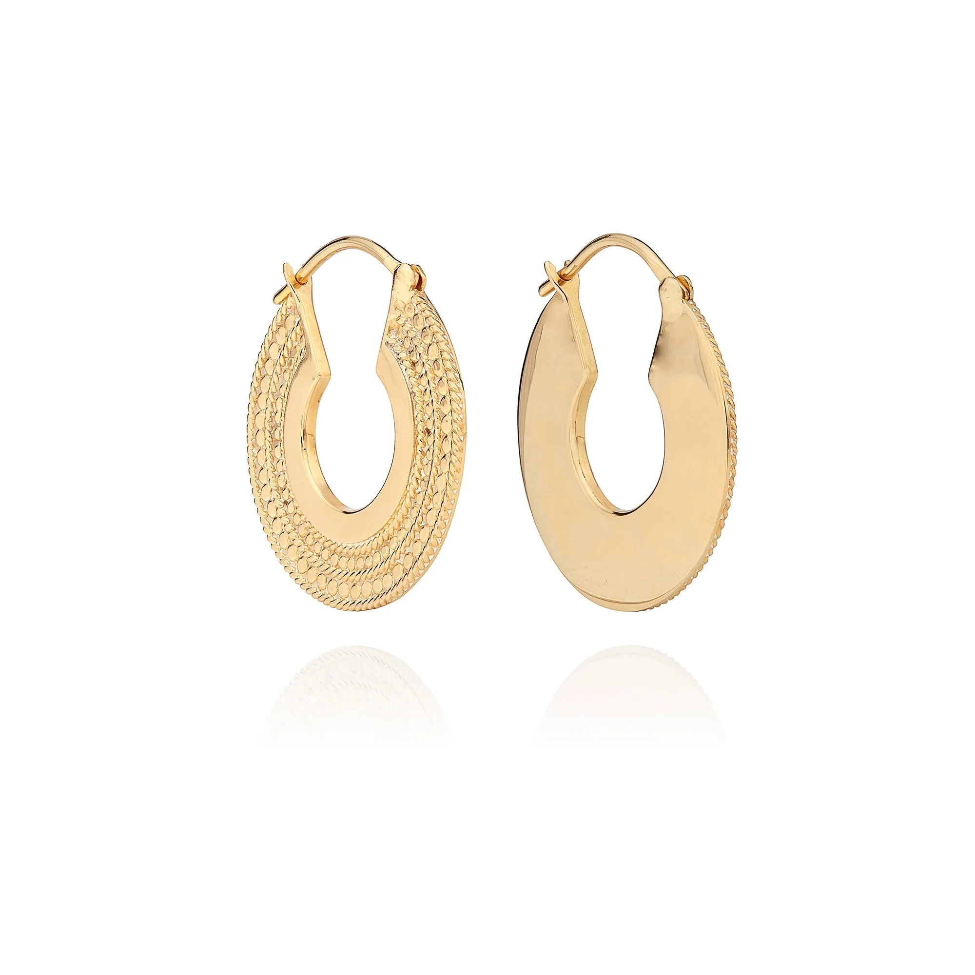 Medium Smooth and Dotted Hoop Earrings sold by Anna Beck