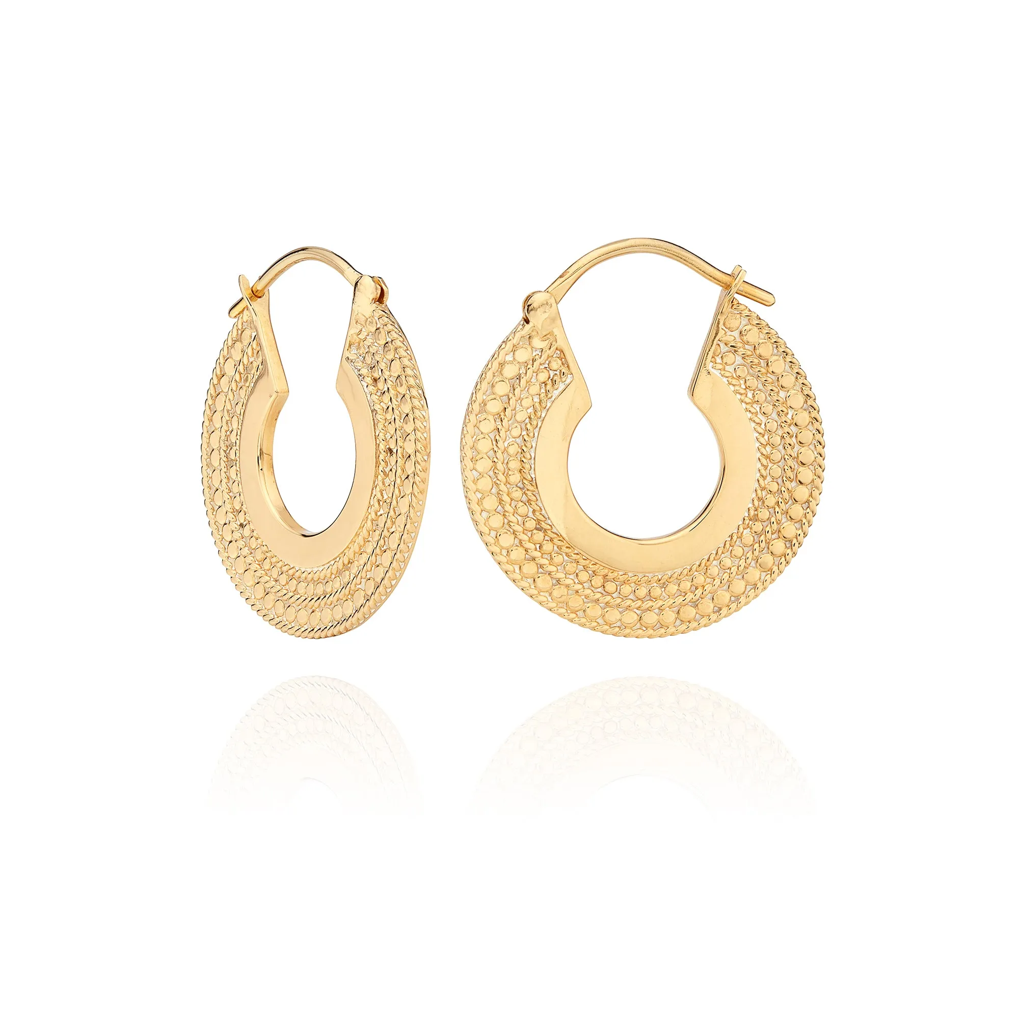 Medium Smooth and Dotted Hoop Earrings sold by Anna Beck product image thumbnail 3