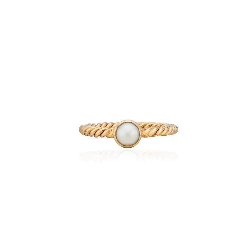 Pearl and Twisted Ring sold by Anna Beck
